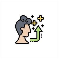 A man with a head up and an arrow pointing to the right vector