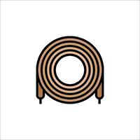 A brown wire with a circle on it vector