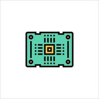 A computer chip icon on a white background vector