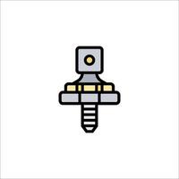 A screw with a screwdriver on top vector