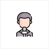A man with a microphone icon vector