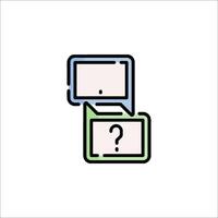 A conversation icon with two speech bubbles vector