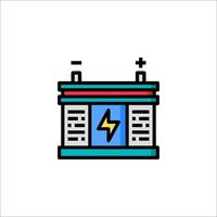 A battery icon with a lightning bolt on top vector
