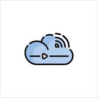 Cloud icon with a player icon vector
