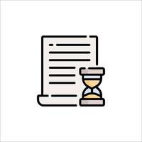 A paper document and a clock icon vector