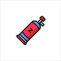 A red and blue gas can with a nozzle vector
