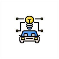A car with a light bulb on top of it vector