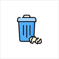 A trash can with a piece of paper inside vector