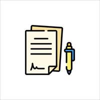 A pen and paper icon with a document vector