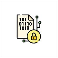 A file with a padlock on it and a computer vector