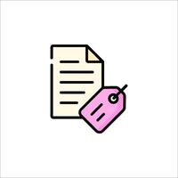 A pink paper document with a pink tag vector