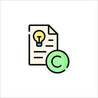 A document with a light bulb and a pen vector