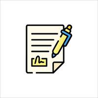 A pen and paper icon on a white background vector