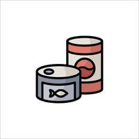 Can of tuna and can of tuna can icon illustration vector