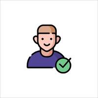 A man with a check mark icon vector