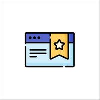 A star icon with a ribbon on top of a computer vector