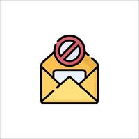 An email envelope with a red cross on it vector