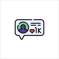 A chat bubble with the word 1k in it vector