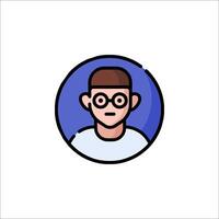 A man with glasses on his face in a circle vector