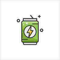 A can of soda with a lightning bolt on it vector