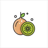 A fruit and a slice of orange on a white background vector