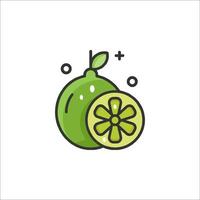 Lime icon, line icon, illustration vector