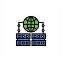 Server with a globe icon vector