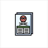 A skull and crossbones icon on a white background vector