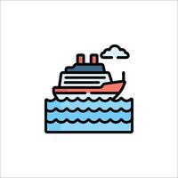 A cruise ship icon on a white background vector