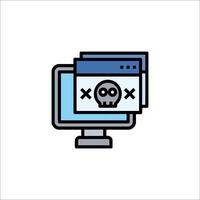 A computer with a skull and crossbones on it vector