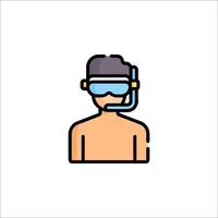 A man wearing a diving mask and goggles vector