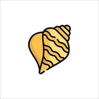 A yellow shell icon on a white background vector