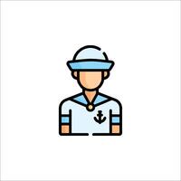 A sailor in a hat and uniform icon vector