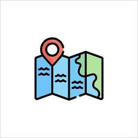 Map icon with a pin on it vector