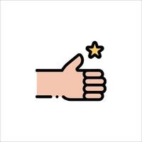 A hand with a star icon on it vector