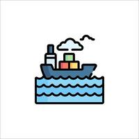 A shipping container icon on a white background vector