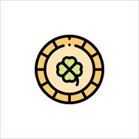 A four leaf clover in a circle on a white background vector
