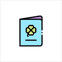 A book with a four leaf clover on it vector