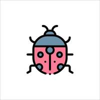 A ladybug icon in a flat style vector