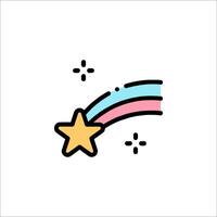 A rainbow and star icon on a white background vector