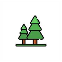 A line drawing of two trees in the forest vector