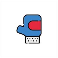 A glove icon with a red and blue hand vector