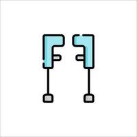 Two blue and gray pipes with handles on a white background vector