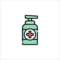 A bottle of hand sanitizer with a cross on it vector