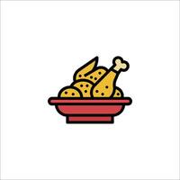 A plate with chicken and potatoes on it vector