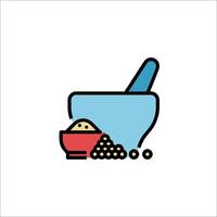 A mortar and pestle icon on a white background vector
