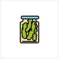 Pickled cucumbers icon illustration vector