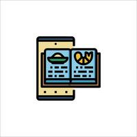 A book with a phone on top of it vector