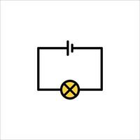 A simple icon of a circuit board with a yellow cross vector