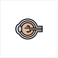 An eye icon with a light bulb inside vector